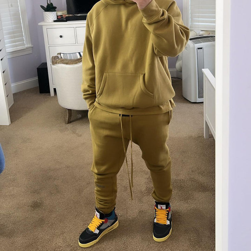 Fog Fear of God Essentials Pant Double Line F Fleece-Lined Trousers Drawstring Loose Sweatpants
