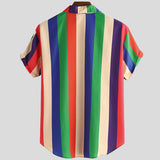 Men Hawaii Shirts Men's Casual Loose Short Sleeves Shirt