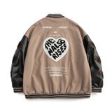 Brown Varsity Jacket Autumn Baseball Jacket Men's Loose All-Match Pilot Jacket
