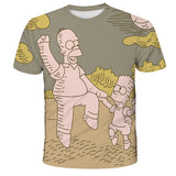 Homer Simpson Shirt Summer Printed Sports Short-Sleeved T-shirt