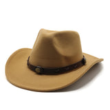 Cowboy Hats Western Cowboy Hat Woolen Jazz Top Hat Male Ladies' National Style Broad-Brimmed Hat