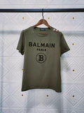 T Shirt Balmain Spring/Summer Flocking Letters All Cotton Short Sleeve T-shirt