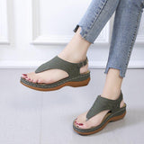 Women Open Toe Sandals Flats Spring/Summer Roman Buckle Large Size Shoes