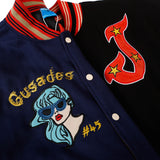 Vintage Letterman Jacke Embroidery Stitching PU Leather Jacket for Men and Women Hip-Hop Street Loose Baseball Uniform Autumn Coat