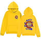 Anti Social Club Hoodie Men's Letter Printed Hoodie Autumn and Winter Fleece-Lined