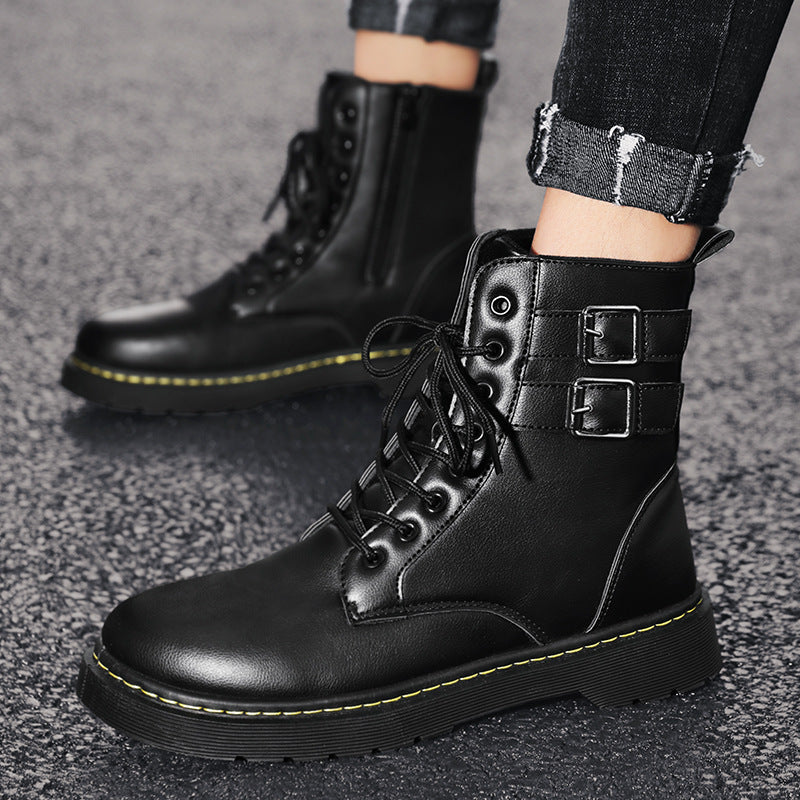 Men's Martin Boots Autumn and Winter Black Men's Leather Boots