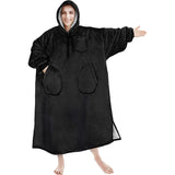 Hoodies Blankets Autumn and Winter Solid Color Plaid Lazy Blanket Hooded Multi-Pocket Casual