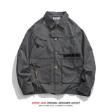 Men Jacket Spring Jacket Men Couple Striped Loose-Fitting Coat Top