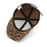 Leopard Fur Hat Leopard Print Curved Brim Baseball Cap