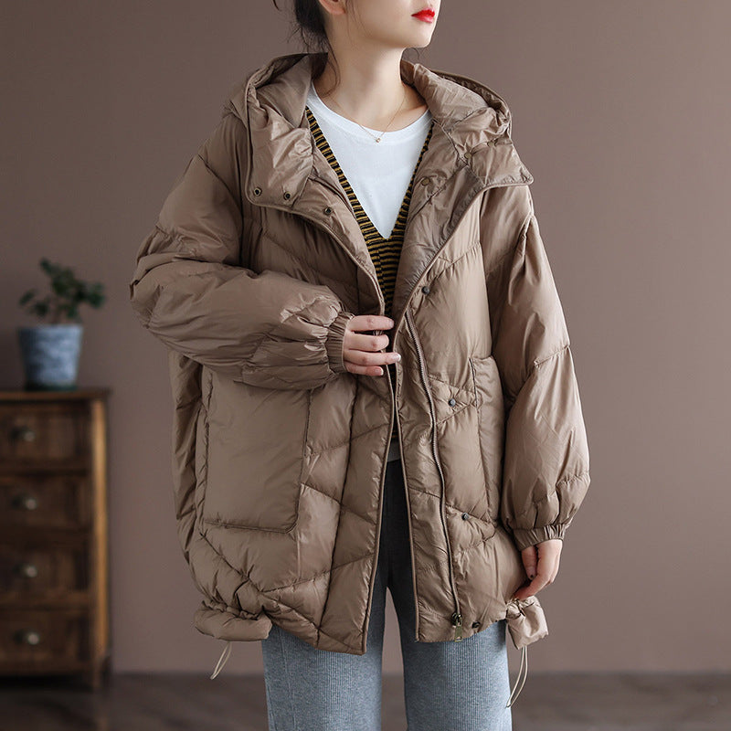 Women Winter Coats Puffer Jacket Down Coat Autumn and Winter Light White Duck Down Hooded Down Jacket Women