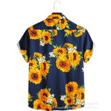Men Hawaii Shirts Printed Shirt Cardigan Short Sleeve