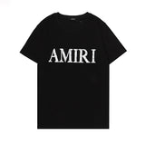 Amiri T Shirt Letter Print Casual Hip Hop round Neck Short Sleeve T-shirt for Men