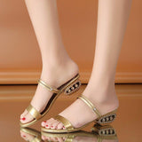 Women Open Toe Sandals Flats Spring Square Heel Peep Toe Solid Color Sandals