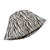 Leopard Fur Hat Stripe Bucket Hat