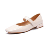 Nude Block Heels Closed Toe
