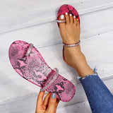 Women Open Toe Sandals Flats Large Size Sandals Summer Flat Fashion Square Toe Slippers