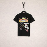 WGM Closing Shark Graffiti Crown Printing Youth Men's and Women's Short-Sleeved T-shirt