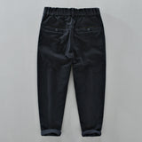 Mens Corduroy Pants Cotton Stretch Autumn and Winter Casual Pants Thickened Tapered Contrast Color Men's Trousers
