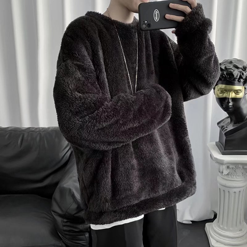 Men Sweatshirts Sweater Men's Loose Long-Sleeved T-shirt Warm Top
