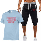 Stranger Things T Shirt Summer Fashion Printed Stranger Things Cotton Short Sleeve T-shirt Cropped Pants Suit