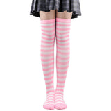 Winter Chunky Cable Thick Knit Thigh High Socks Long Stockings Boot Christmas Stockings Striped Hold-Ups Female Stockings