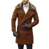 Blade Runner Jacket Men's Fur Collar Long Sleeve Coat Trench Coat