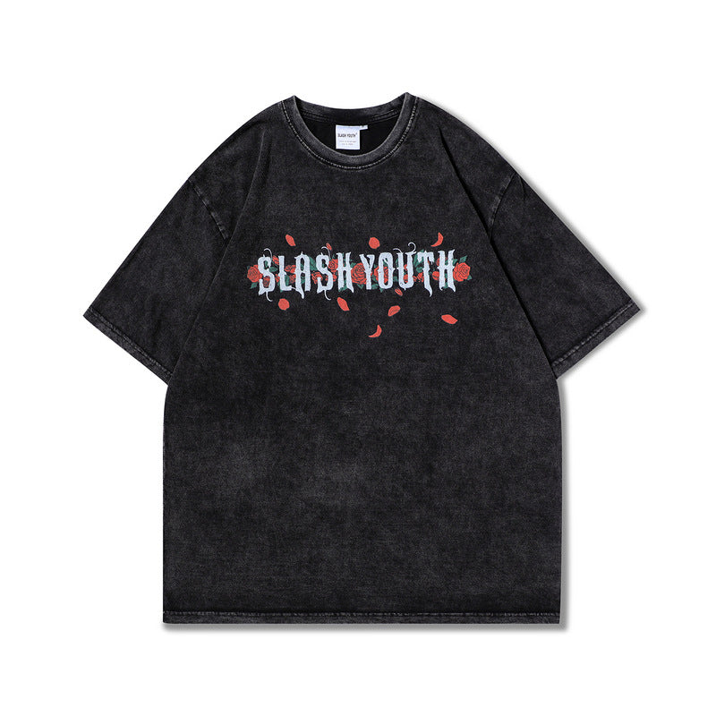 Preppy Aesthetic T Shirt Printed Short-Sleeved T-shirt for Men