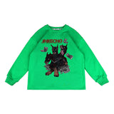 Kids Present Thoroughbred Doberman Dog Print T-Shirt Sweater Boys' Autumn Pullover
