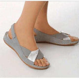 Women Open Toe Sands Flats Spring/Summer Stylish Peep Toe Casual Sandals Low-Top Flats