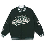 Varsity Jacket Vintage Spring and Autumn Letter Embroidered Jacket Men's Retro Street Hip Hop Loose Baseball Uniform Jacket