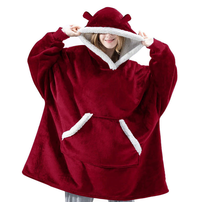 Hoodies Blankets Lambswool Lazy Blanket Home Casual Plush Sweater Cute