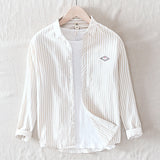 White Work Shirts Summer Men's Striped Shirt