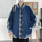 Blue Varsity Jacket Men's Spring and Autumn Corduroy Jacket Workwear Top Clothes Men's Clothing
