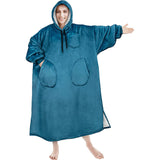Hoodies Blankets Autumn and Winter Solid Color Plaid Lazy Blanket Hooded Multi-Pocket Casual