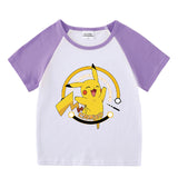 Children Pokemon Pikachu T Shirt Summer Wear Short Sleeved T-shirt Leisure Sports