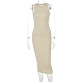 Victoria Beckham Dresses Women's Summer Fashion Casual Knitted Sleeveless round Neck Dress