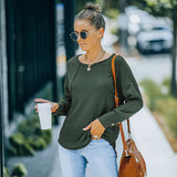 Women's Fall Outfits Top Autumn and Winter round Neck Long Sleeve Bottoming Shirt T-shirt for Women