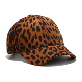 Leopard Fur Hat Spring Leopard Print Suede Baseball Cap