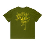 Amiri T Shirt Angel Sketch Printed Casual Hip Hop Short Sleeve T-shirt