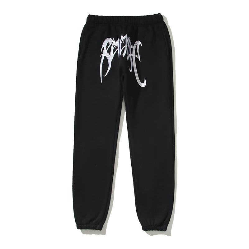 Kanye West Sunday Service Pant Autumn and Winter Embroidery Trousers Fleece-Lined Track Pants