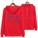 Let's Go Brandon Hoodie English Letters Fashion Hooded Zipper Sweatshirt
