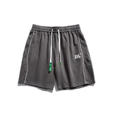 Men Shorts Summer Solid Color Letter Embroidered Slacks Shorts