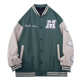 White Varsity Jacket Spring and Autumn Coat Women's Harajuku Style Loose Sports Baseball Uniform All-Match Top Jacket