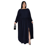 Nina Parker plus Size Dresses Slit Loose Casual Dress Set
