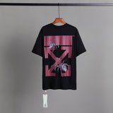 Off Whtie T Shirts Red Spider Arrow Print Men And Women Same Style Fashion Brand Short Sleeve