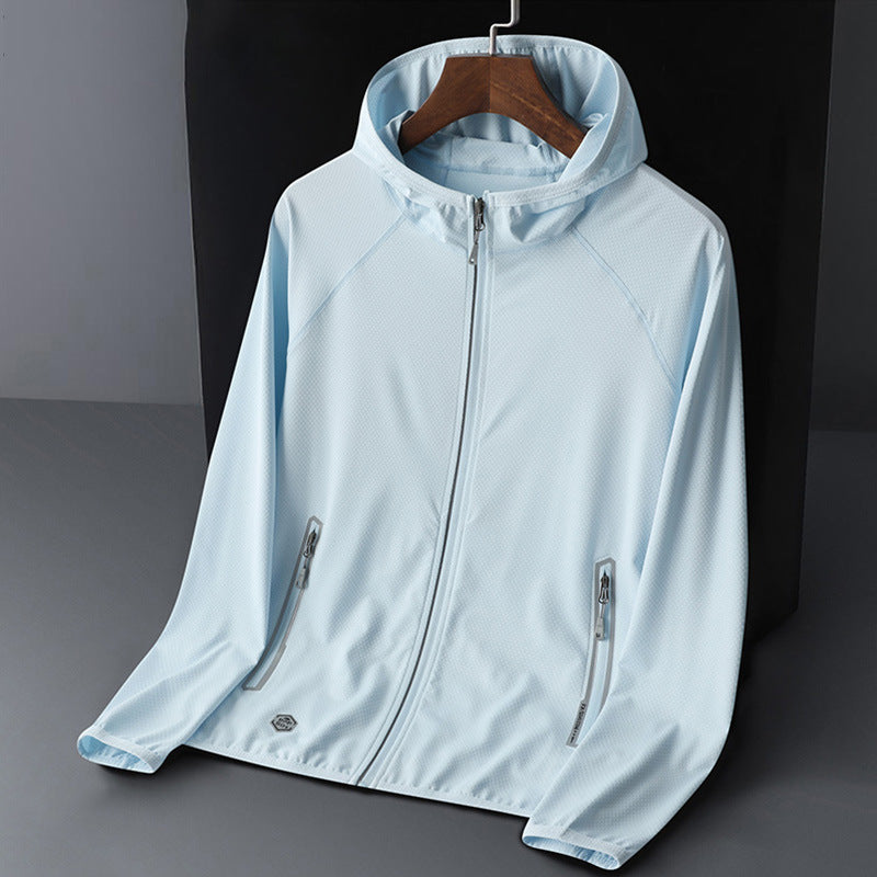 Sun Resistant Clothes UPF50 Summer Breathable Ice Silk Hooded Jacket
