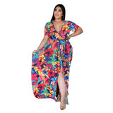 Nina Parker plus Size Dresses Split Short Sleeve Dress