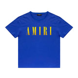 Amiri T Shirt Gradient Letter Flower Casual Hip Hop Short Sleeve T-shirt