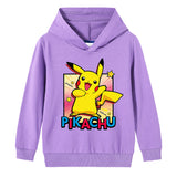 Children Pokemon Pikachu Hoodie Spring and Autumn Cotton Hooded Sweater