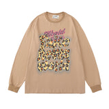 Mens Fall Outfits Long Sleeve T-shirt Autumn and Winter Loose Love Cartoon Inner Wear Blouse